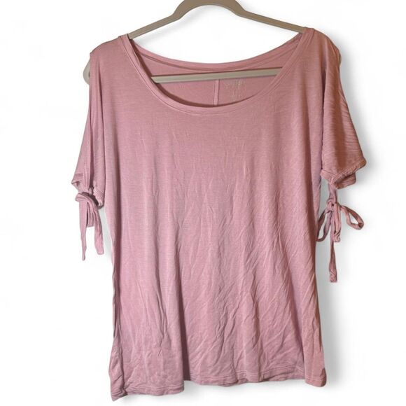 Soho Jeans NY & CO Pink Cold Shoulder Blouse Size M - Picture 1 of 5